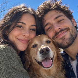 Original photo of a couple with their dog